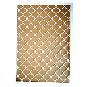 White laser cut card with geometric clover pattern and hollow decorative design