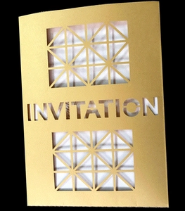 Elegant Laser Cut Invitation Cards Gold Artificial Pearl Paper Hollow Out Floral Design For Wedding Birthday Anniversary Celebration