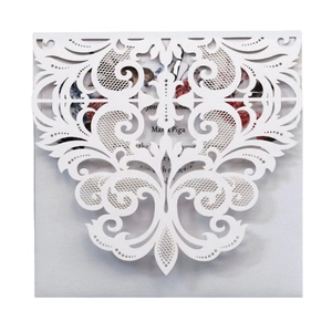 Élégantes Invitations Découpe Laser Papier Perlé Design Floral Évidé Pour Mariage Banquet Anniversaire Célébration Cartes De Vœux