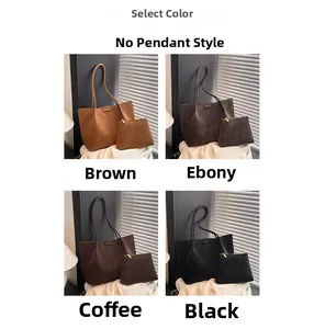 Selection of large faux suede tote bags in brown, ebony, coffee, and black tones