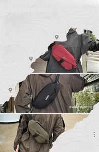 Waterproof nylon crossbody bags in red, black and olive for outdoor and sports use
