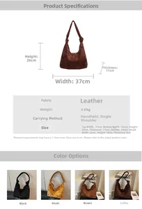 Detailed size specifications for a suede tote bag with floral cutout patterns