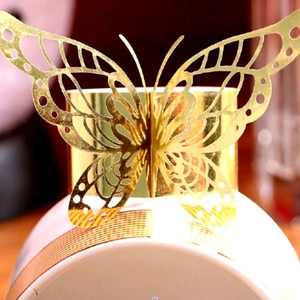 Schmetterling Hohl Serviettenringe Papier Lasergeschnitten Reflektierend Perlmutt Serviettenring Für Hochzeit Party Tischdeko