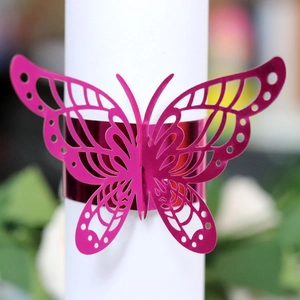 Magenta Schmetterling Serviettenring mit Laserschnitt-Design für Hochzeitsdeko