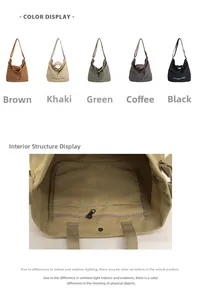 Detailed view of the internal zipper pocket and canvas lining in a large tote bag
