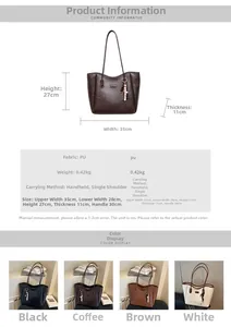 Detailed size chart for retro tote bag showing dimensions 35x28x27x11cm and weight 0.42kg