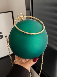 Acrylic Ball Evening Bag Round Sphere Handbag With Gold Chain Metal Ring Handle For Women Banquet Party Fashion Crossbody Bag