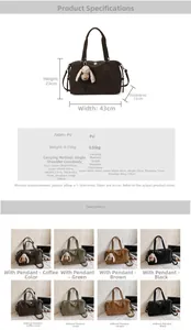 Größentabelle für die große PU-Tasche mit 43cm Breite und verstellbaren Riemen