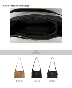 Internal structure and multi-color display of retro minimalist crossbody tote bag