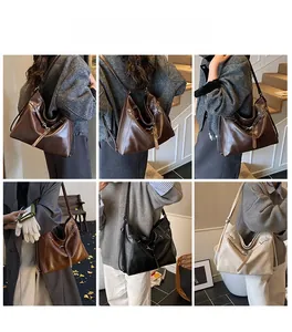 Vielseitige Shopper-Tasche in Braun, Schwarz und Creme aus hochwertigem Kunstleder