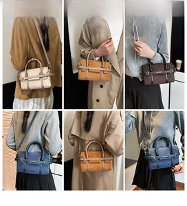 Collage de sacs cabas chics en six couleurs présentés avec diverses tenues de mode