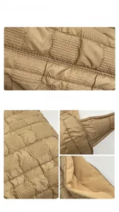 Vues détaillées du tissu gaufré kaki et des coutures de qualité supérieure du sac à bandoulière