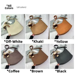 Vue détaillée du sac hobo disponible en blanc cassé, kaki, jaune, café, marron et noir