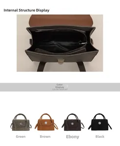 Detail of vintage textured bag interior with multi-color options and metallic swivel lock