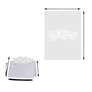Detailed size dimensions of laser-cut butterfly place cards, 50-pack white table cards