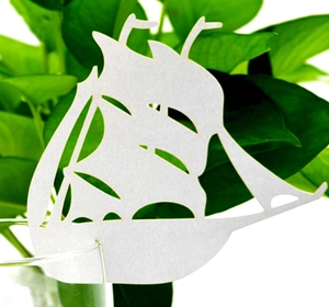 Marque-place voilier en papier découpé au laser pour décoration de table de mariage