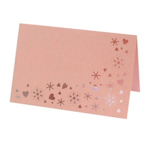 Laser cut butterfly heart table card in elegant pink for wedding party decor