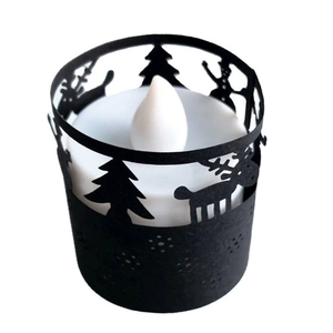 Weihnachten LED Kerze Lampenschirm Hohl Laserschneiden Papier Rentier Schneemann Muster Teelicht Hülle Festliche Home Party Deko