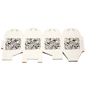 White laser-cut rose hollow favor boxes for wedding candies and chocolate gifts