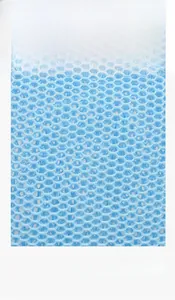 Detail shot of breathable blue honeycomb mesh fabric for lightweight crossbody bag