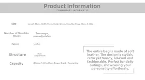 Detailed size specifications and capacity chart for the large striped canvas tote bag