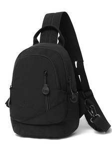 Women's Casual Canvas Mini Backpack Multifunctional Chest Bag Embroidered Water Resistant Multi Pocket Outdoor Daypack