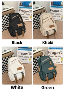 Nylon sling bags in black, khaki, white, and green with durable buckle closure