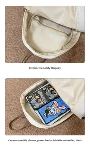 Internal capacity view of the crossbody bag showing spacious main compartment and zip pocket