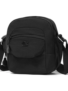 Sac Bandoulière Décontracté en Nylon pour Femmes Petit Léger Multi-poches Sacoche d'Épaule Sangle Réglable Couleur Unie Minimaliste Pochette de Voyage