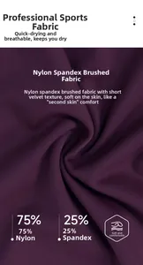 Détail macro du tissu de yoga brossé composé de 75% nylon et 25% élasthanne violet foncé
