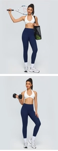 Close-up of high-waist stretch yoga leggings with seamless design for fitness and gym