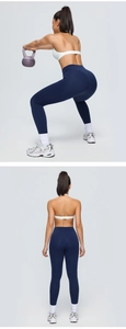 Detail of high-waisted yoga leggings showing seamless push-up effect and squat-proof fabric