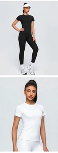 Détail d'un haut de yoga respirant et d'un legging extensible sur un mannequin