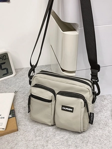 Casual Multi Pocket Nylon Crossbody Bag For Women Men Utility Shoulder Bag Outdoor Travel Messenger Bag Water Resistant Small Square Bag
