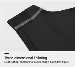 Detailaufnahme von 3D-Schnitt und Flachnähten an der schwarzen Kompressionsweste