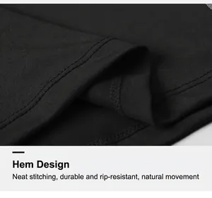 Makroansicht des Saumdesigns mit Doppelnaht am schwarzen Sport-Tanktop für Herren