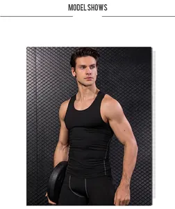 Detailansicht des Kompressionstanktops für Herren mit Ziernähten und elastischer Passform