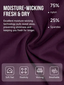 Deep purple high-stretch yoga pants made of 75% nylon and 25% spandex breathable fabric