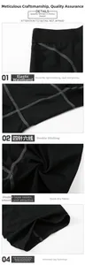 Detail of high-elastic waistband and flatlock seams on quick-dry compression shorts