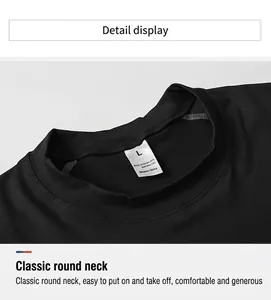 Détail du col rond et de l'étiquette sur le gilet de compression noir pour homme