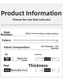 Detail specifications of men's compression shirt showing 85% polyester fabric components