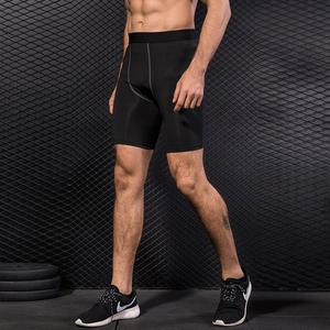 Men's high-elastic compression sports shorts for running and gym fitness training