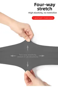 Detail des grauen Stretchmaterials mit Vier-Wege-Elastizität und atmungsaktivem Gewebe