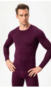 Men's compression suit in deep purple with high-stretch quick-dry breathable fabric