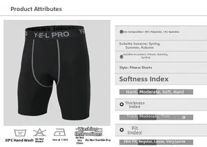Men's compression shorts detail showing 85% polyester fabric and ergonomic stitching