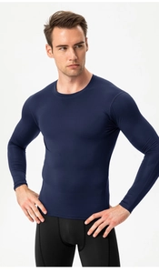 Detail of men's compression sport set featuring quick-dry fabric and tight ergonomic fit