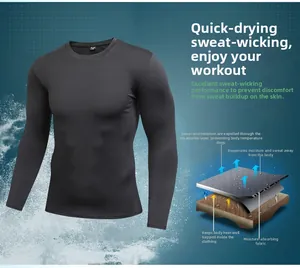 Detailed fabric layers of men's compression shirt showing sweat-wicking properties