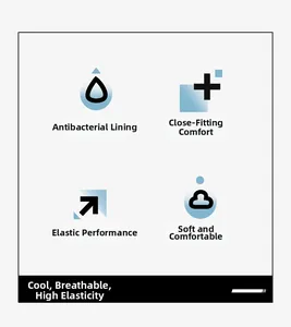 Functional icons showing antibacterial, high elasticity, and cooling fabric features