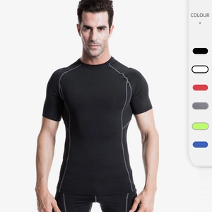 Men's Athletic Compression Short Sleeve T-Shirt Quick Dry High Elastic Sport Base Layer Top For Fitness Gym Running
