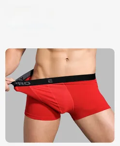 Close-up of red elastic waistband featuring Y-E-L PRO lettering on men's sports boxer briefs